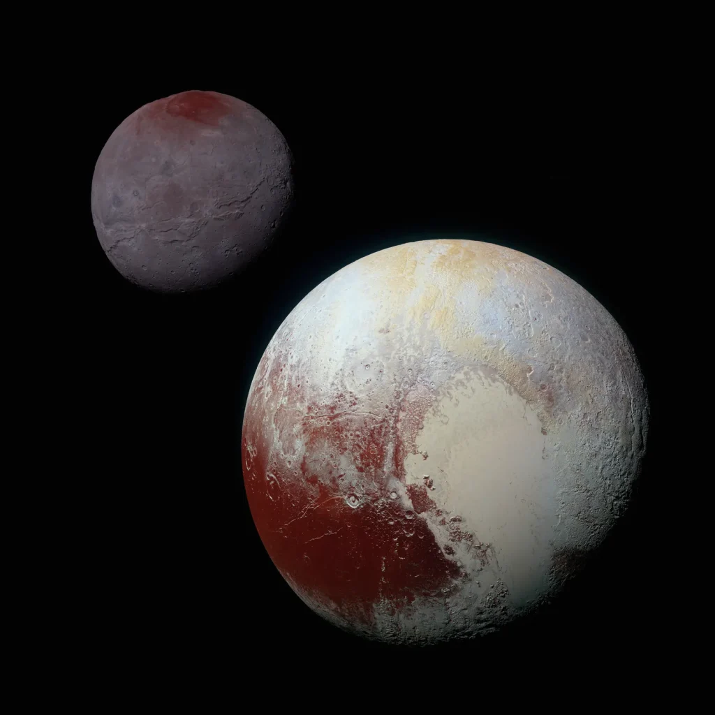 Spacecraft composite of two spherical planetary bodies