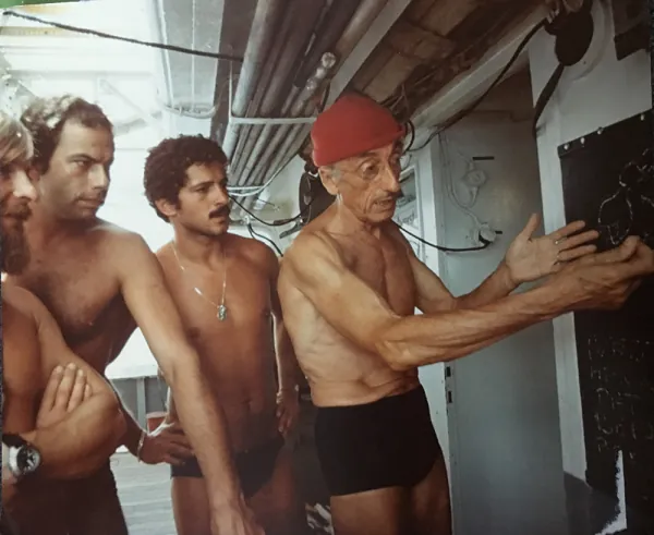 Jacques Cousteau and his divers