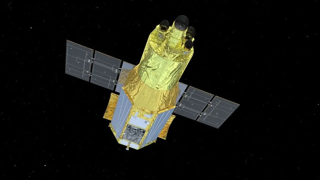 XRISM right-side flyby, available both as a 4K/30 fps movie and as frames. Credit: NASA's Goddard Space Flight Center Conceptual Image Lab